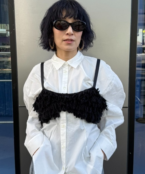 room153（ルームイチゴサン）の「フリンジニットビスチェ（その他トップス・レディース・ブラック/ホワイト/ベージュ・FREE）」の3枚目の写真