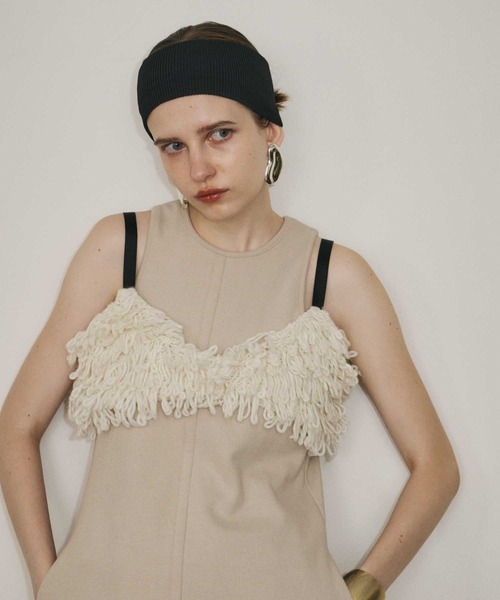 room153（ルームイチゴサン）の「フリンジニットビスチェ（その他トップス・レディース・ブラック/ホワイト/ベージュ・FREE）」の7枚目の写真