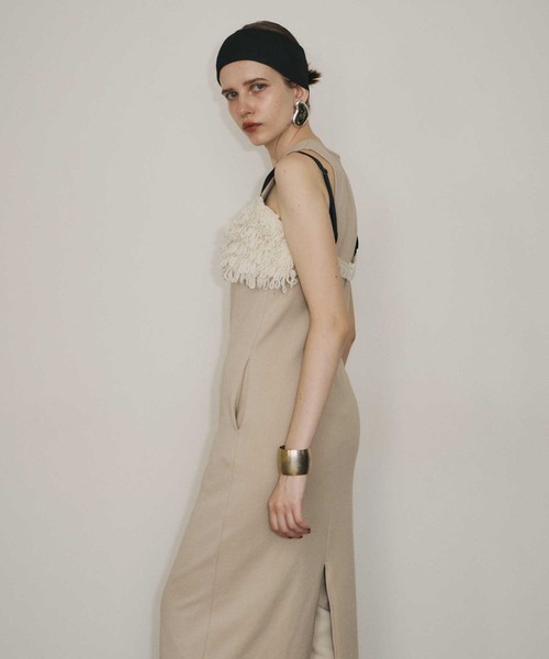 room153（ルームイチゴサン）の「フリンジニットビスチェ（その他トップス・レディース・ブラック/ホワイト/ベージュ・FREE）」の4枚目の写真