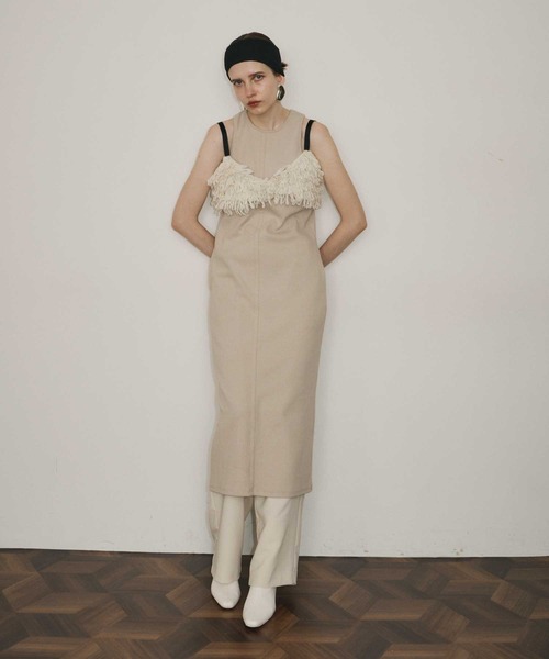 room153（ルームイチゴサン）の「フリンジニットビスチェ（その他トップス・レディース・ブラック/ホワイト/ベージュ・FREE）」の5枚目の写真