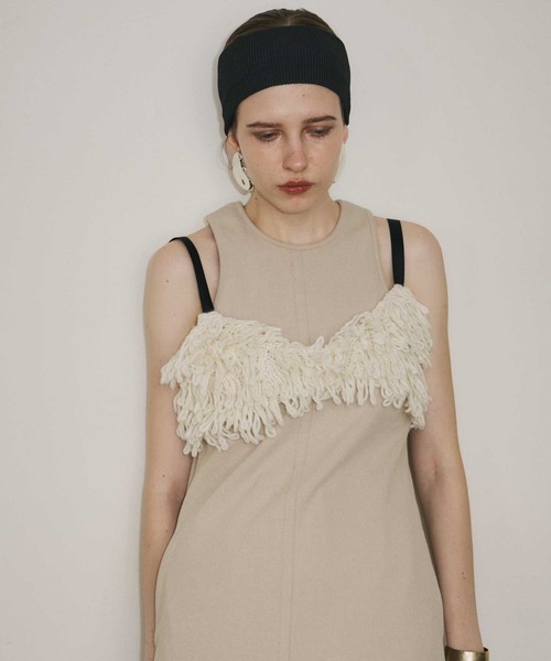 room153（ルームイチゴサン）の「フリンジニットビスチェ（その他トップス・レディース・ブラック/ホワイト/ベージュ・FREE）」の9枚目の写真
