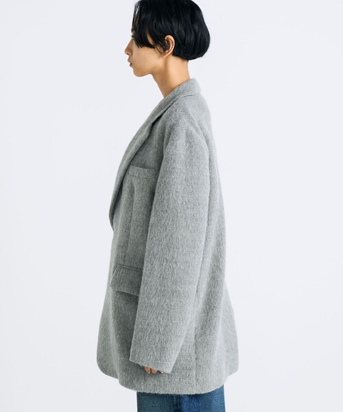 アルパカシャギー オーバーサイズドジャケット（ダウンジャケット