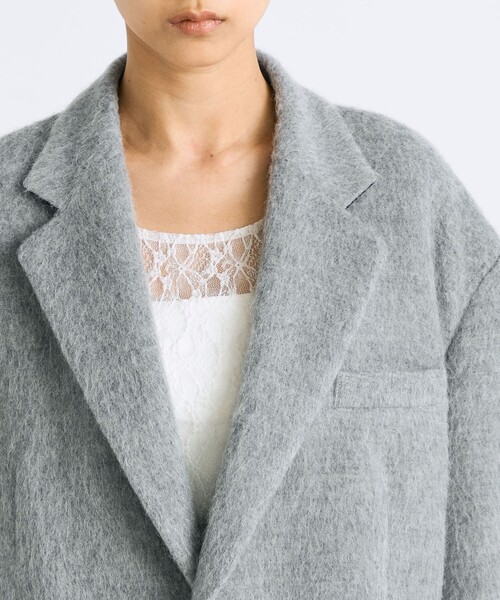 アルパカシャギー オーバーサイズドジャケット（ダウンジャケット