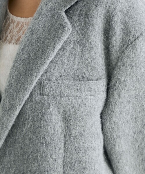 極美品ꕥセオリー アルパカシャギー ダブルフェイスコート オーバーサイズ アルパカシャギー オーバーサイズドジャケット（ダウンジャケット