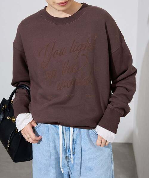 ＋81BRANCA（ハチイチブランカ）の「+81BRANCA/ハチイチブランカ SLOBE別注 ロゴスウェット（スウェット・レディース・グレー/アイボリー/ピンク/ブラウン・FREE）」の3枚目の写真