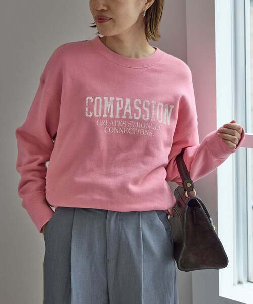 ＋81BRANCA（ハチイチブランカ）の「+81BRANCA/ハチイチブランカ SLOBE別注 ロゴスウェット（スウェット・レディース・グレー/アイボリー/ピンク/ブラウン・FREE）」の4枚目の写真