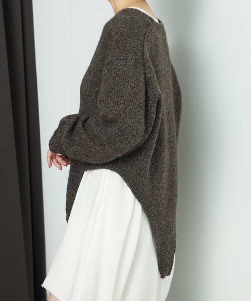 AEWEN MATOPH(イウエン マトフ)の「<AEWEN MATOPH>ウールアルパカ ニットロンパース(ニット/セーター・レディース・ダークブラウン/ベージュ・FREE)」の4枚目の写真