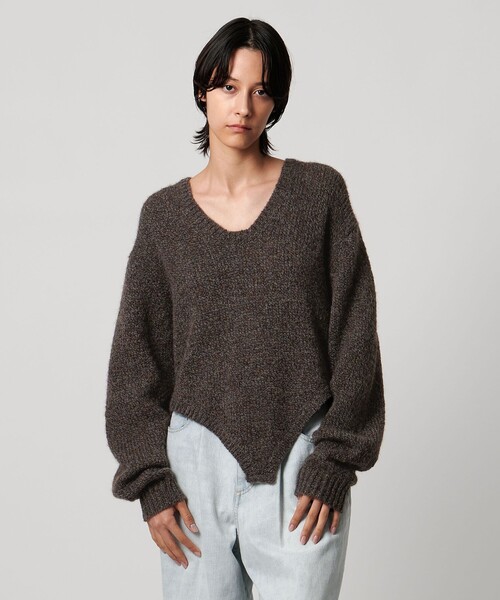 AEWEN MATOPH(イウエン マトフ)の「<AEWEN MATOPH>ウールアルパカ ニットロンパース(ニット/セーター・レディース・ダークブラウン/ベージュ・FREE)」の9枚目の写真