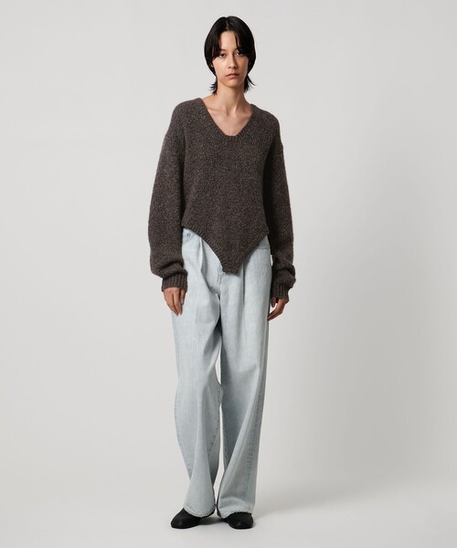 AEWEN MATOPH(イウエン マトフ)の「<AEWEN MATOPH>ウールアルパカ ニットロンパース(ニット/セーター・レディース・ダークブラウン/ベージュ・FREE)」の11枚目の写真