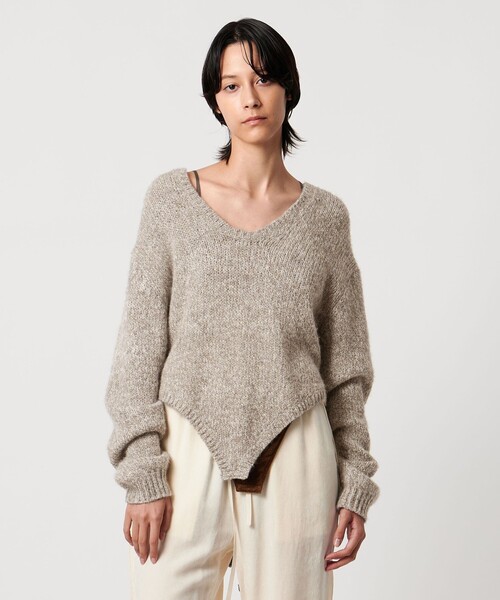 AEWEN MATOPH(イウエン マトフ)の「<AEWEN MATOPH>ウールアルパカ ニットロンパース(ニット/セーター・レディース・ダークブラウン/ベージュ・FREE)」の12枚目の写真