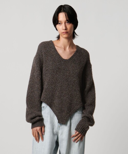 AEWEN MATOPH(イウエン マトフ)の「<AEWEN MATOPH>ウールアルパカ ニットロンパース(ニット/セーター・レディース・ダークブラウン/ベージュ・FREE)」の15枚目の写真