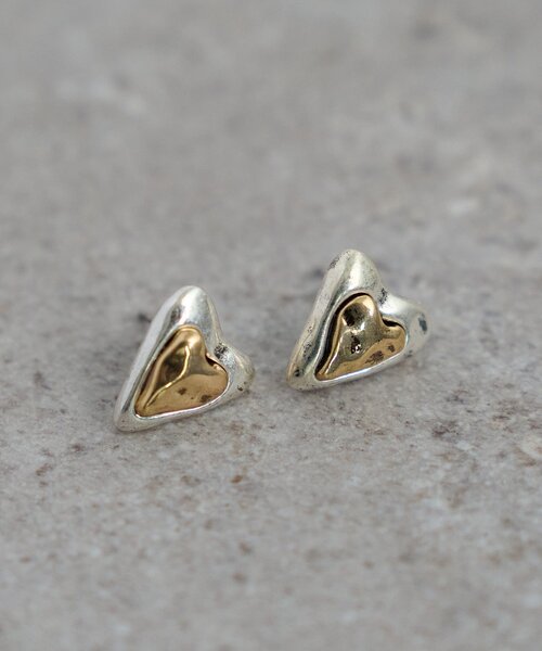 DISCOAT（ディスコート）の「【GOLDY】ヴィンテージライクハートピアス（ピアス（両耳用）・レディース・シルバー系その他/ゴールド/シルバー・FREE）」の2枚目の写真