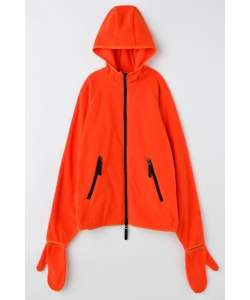 nagonstans(ナゴンスタンス)の「MICRO FLEECE フリースパーカー(パーカー・レディース・杢グレー/オレンジ・MEDIUM)」の2枚目の写真