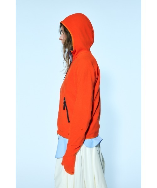 nagonstans(ナゴンスタンス)の「MICRO FLEECE フリースパーカー(パーカー・レディース・杢グレー/オレンジ・MEDIUM)」の3枚目の写真