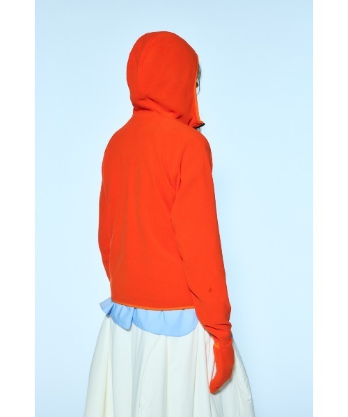 nagonstans(ナゴンスタンス)の「MICRO FLEECE フリースパーカー(パーカー・レディース・杢グレー/オレンジ・MEDIUM)」の4枚目の写真