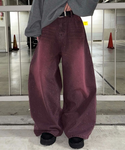 sedacle（セダクル）の「グリッター加工カーブデニム（デニムパンツ・メンズ・インディゴブルー/ブラック/ボルドー/ブラック系その他/カーキ・SMALL/LARGE/MEDIUM）」の5枚目の写真