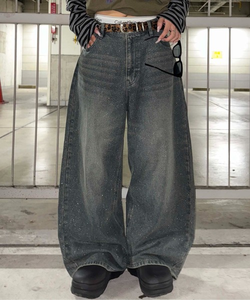 sedacle（セダクル）の「グリッター加工カーブデニム（デニムパンツ・メンズ・インディゴブルー/ブラック/ボルドー/ブラック系その他/カーキ・SMALL/LARGE/MEDIUM）」の15枚目の写真