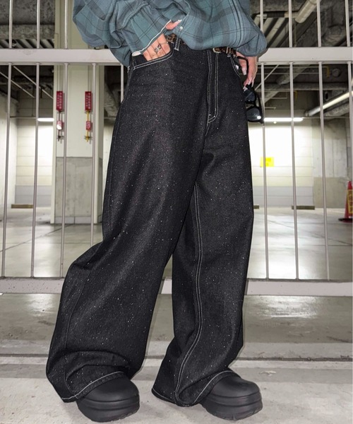 sedacle（セダクル）の「グリッター加工カーブデニム（デニムパンツ・メンズ・インディゴブルー/ブラック/ボルドー/ブラック系その他/カーキ・SMALL/LARGE/MEDIUM）」の10枚目の写真