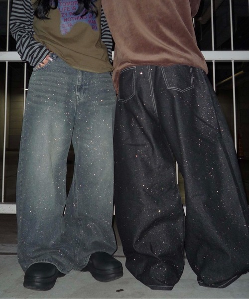 グリッター加工カーブデニム（デニムパンツ）｜sedacle（セダクル）の