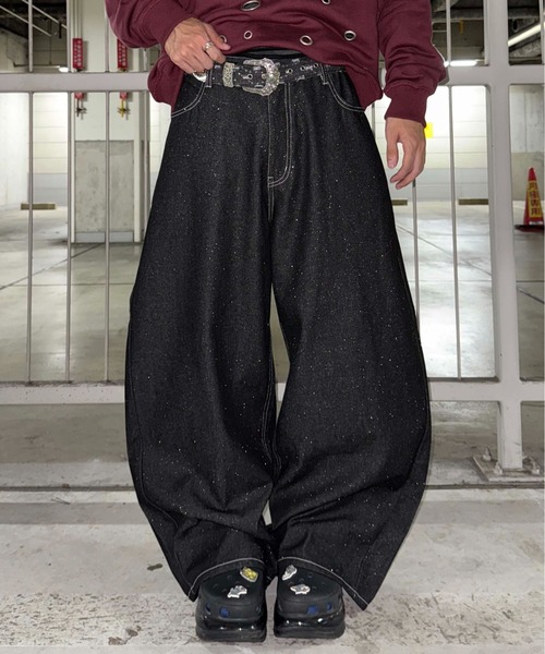 sedacle（セダクル）の「グリッター加工カーブデニム（デニムパンツ・メンズ・インディゴブルー/ブラック/ボルドー/ブラック系その他/カーキ・SMALL/LARGE/MEDIUM）」の22枚目の写真