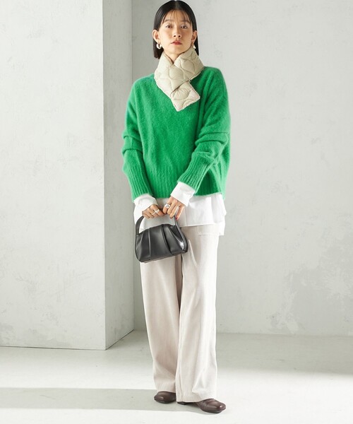 TAION（タイオン）の「【SHIPS別注】TAION:〈手洗い可能〉細幅 リバー ダウン マフラー（マフラー・レディース・ライトグレー/ブラウン/ブラック/ライトブルー・ONE SIZE）」の7枚目の写真