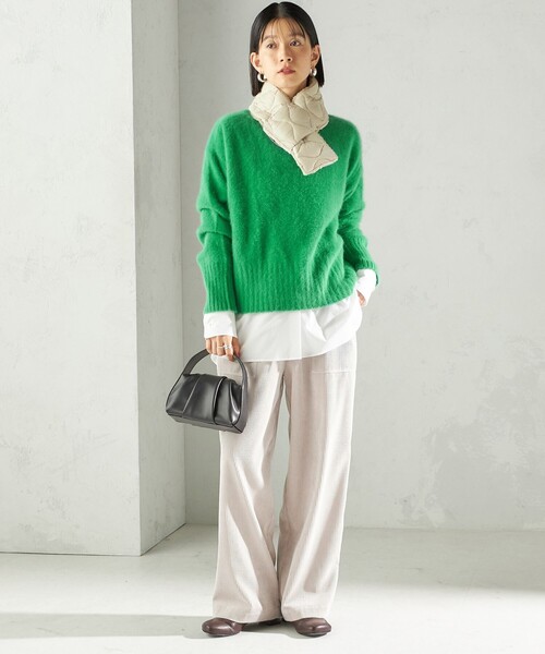 TAION（タイオン）の「【SHIPS別注】TAION:〈手洗い可能〉細幅 リバー ダウン マフラー（マフラー・レディース・ライトグレー/ブラウン/ブラック/ライトブルー・ONE SIZE）」の8枚目の写真