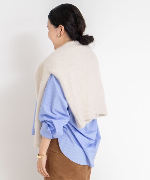 NOLLEY’S Sophi（ノーリーズソフィ）の「ウォッシャブルタイプライターVネック2WAYシャツ（シャツ/ブラウス・レディース・ネイビー/ホワイト/ブルー系その他3・38）」の7枚目の写真