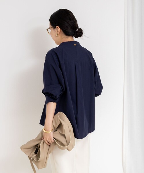 NOLLEY’S Sophi（ノーリーズソフィ）の「ウォッシャブルタイプライターVネック2WAYシャツ（シャツ/ブラウス・レディース・ネイビー/ホワイト/ブルー系その他3・38）」の17枚目の写真