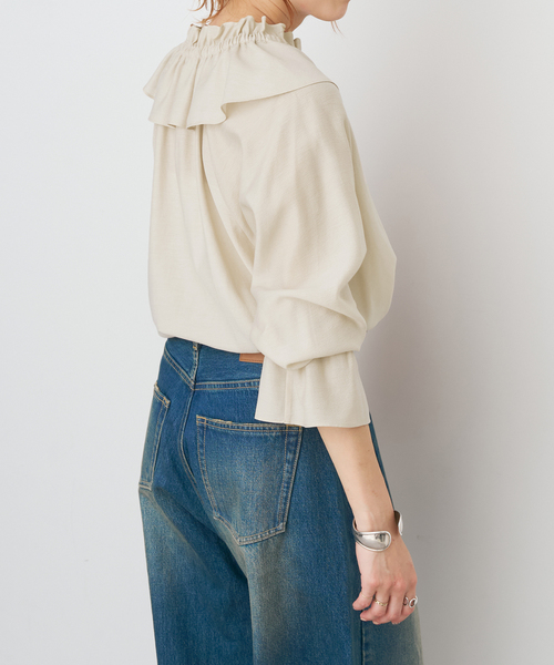 Spick & Span（スピックアンドスパン）の「ポリアセテートラッフルカラーブラウス（シャツ/ブラウス・レディース・ベージュ/ブラウン/ブラック・FREE）」の20枚目の写真
