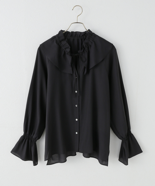 ポリアセテートラッフルカラーブラウス(シャツ/ブラウス)|Spick ポリアセテートラッフルカラーブラウス(シャツ/ブラウス)|Spick