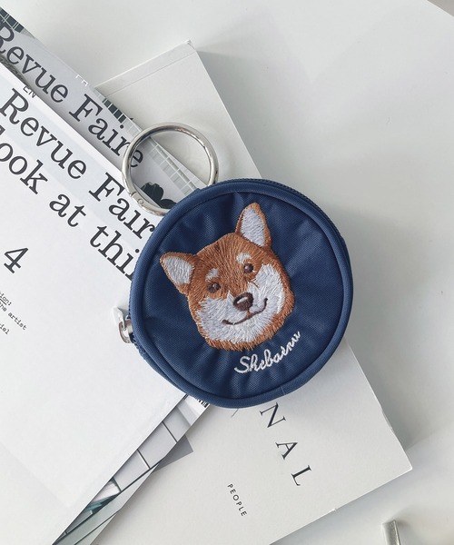 ○カラビナ付き アニマル刺繍丸型ポーチ（ポーチ）｜AS KNOW AS plus