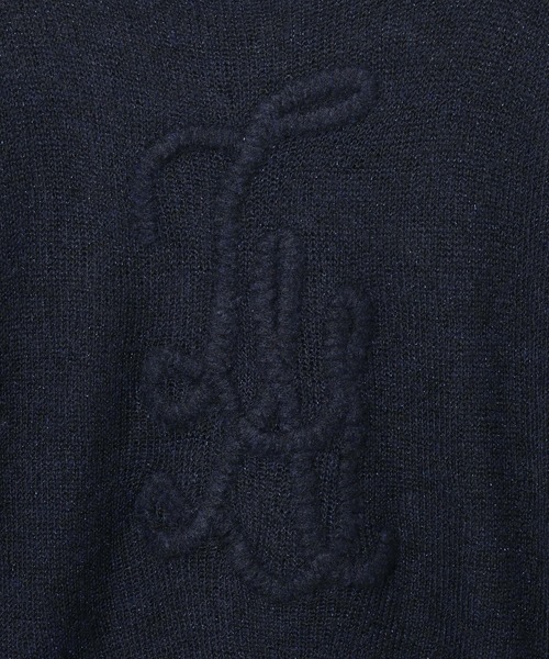 BAYFLOW（ベイフロー）の「[モヘアライクな素材感]刺繍シアーニットプルオーバー（ニット/セーター・レディース・オフホワイト/ネイビー/チャコール・FREE）」の18枚目の写真