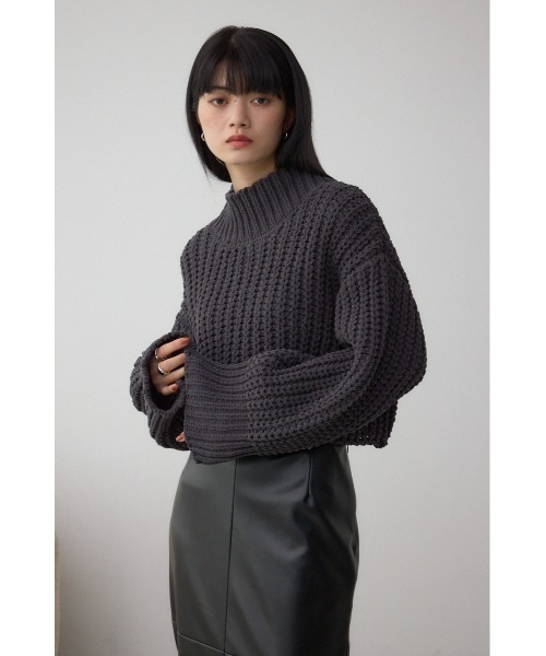セール】マットモールクロップドハイネックニット（ニット/セーター