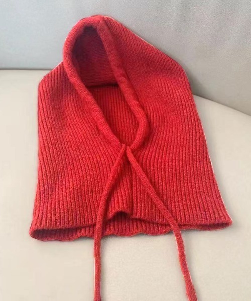 VIBGYOR Women(ヴィブジョー ウィメン)の「【urge select】リブニット バラクラバ ニット帽/ネックウォーマー【7色展開】(ニットキャップ/ビーニー・レディース・グレー/ブラック/ホワイト/ブラウン/レッド/グリーン/ベージュ・FREE)」の7枚目の写真