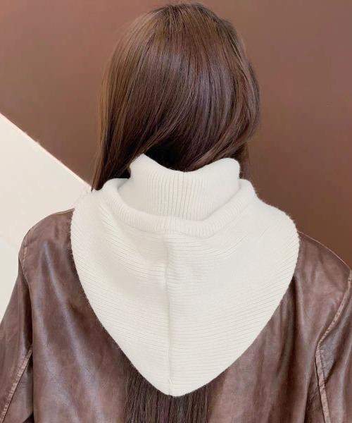 VIBGYOR Women(ヴィブジョー ウィメン)の「【urge select】リブニット バラクラバ ニット帽/ネックウォーマー【7色展開】(ニットキャップ/ビーニー・レディース・グレー/ブラック/ホワイト/ブラウン/レッド/グリーン/ベージュ・FREE)」の2枚目の写真