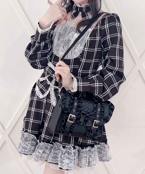 ハンドバッグ ブラック リボン MA＊RS りぼん×フリルショルダーBAG（ハンドバッグ）｜MA*RS（アメーバー