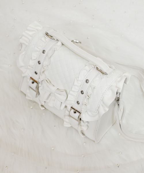 MA*RS(アメーバーマーズ)の「りぼん×フリルショルダーBAG(ハンドバッグ・レディース・ブラック/ホワイト・FREE)」の9枚目の写真