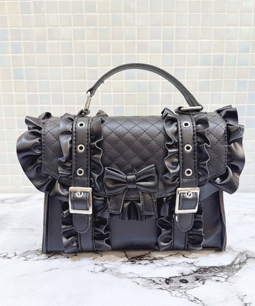 MA*RS(アメーバーマーズ)の「りぼん×フリルショルダーBAG(ハンドバッグ・レディース・ブラック/ホワイト・FREE)」の18枚目の写真