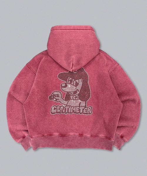centimeter（センチメーター）の「CMT ruler rhinestone zip hoodie（パーカー・メンズ・ヘザーグレー/ボルドー/スミクロ・SMALL/MEDIUM/LARGE）」の5枚目の写真