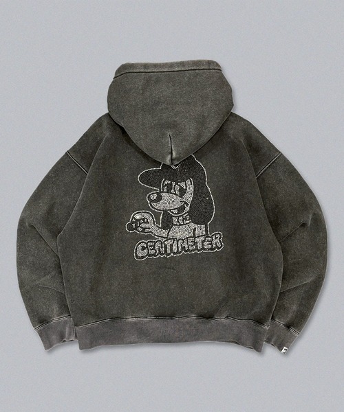 centimeter（センチメーター）の「CMT ruler rhinestone zip hoodie（パーカー・メンズ・ヘザーグレー/ボルドー/スミクロ・SMALL/MEDIUM/LARGE）」の6枚目の写真