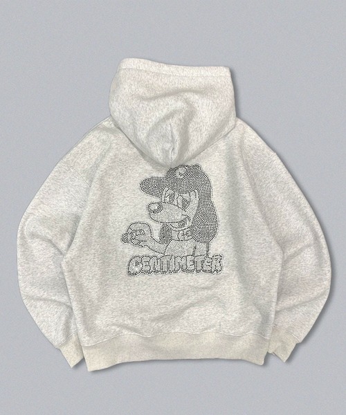 centimeter（センチメーター）の「CMT ruler rhinestone zip hoodie（パーカー・メンズ・ヘザーグレー/ボルドー/スミクロ・SMALL/MEDIUM/LARGE）」の7枚目の写真