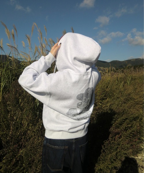 CMT ruler rhinestone zip hoodie（パーカー）｜centimeter（センチ