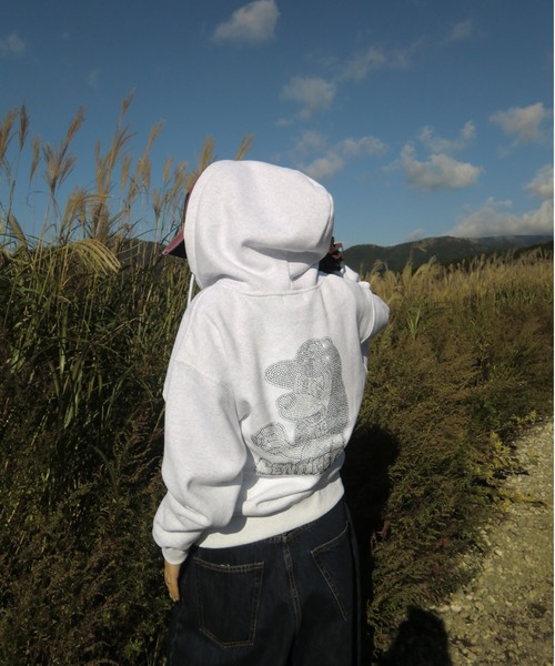 centimeter（センチメーター）の「CMT ruler rhinestone zip hoodie（パーカー・メンズ・ヘザーグレー/ボルドー/スミクロ・SMALL/MEDIUM/LARGE）」の16枚目の写真