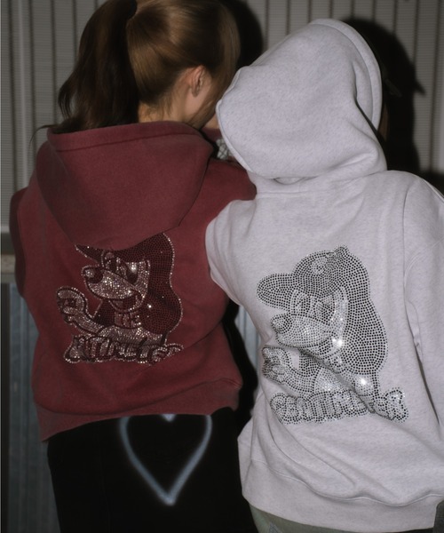 centimeter（センチメーター）の「CMT ruler rhinestone zip hoodie（パーカー・メンズ・ヘザーグレー/ボルドー/スミクロ・SMALL/MEDIUM/LARGE）」の8枚目の写真