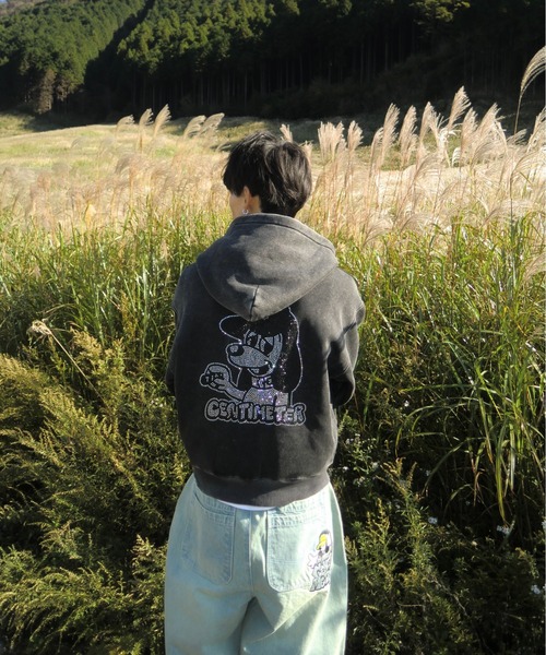 centimeter（センチメーター）の「CMT ruler rhinestone zip hoodie（パーカー・メンズ・ヘザーグレー/ボルドー/スミクロ・SMALL/MEDIUM/LARGE）」の9枚目の写真
