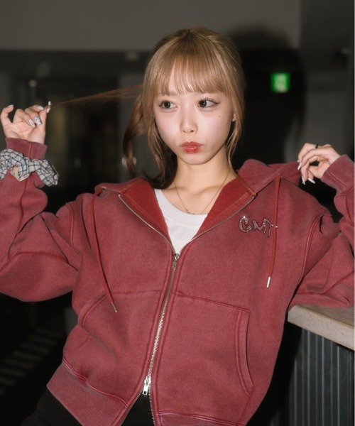 centimeter（センチメーター）の「CMT ruler rhinestone zip hoodie（パーカー・メンズ・ヘザーグレー/ボルドー/スミクロ・SMALL/MEDIUM/LARGE）」の14枚目の写真