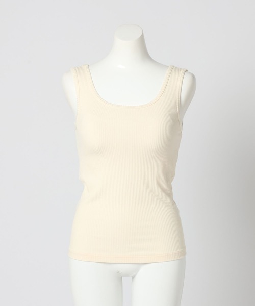 bijorie（ビジュリィ）の「【bijorie】吸湿発熱／カップ付き リブタンク／NEW BASIC series（インナーウェア/肌着・レディース・ブラック/ブラウン系・MEDIUM/LARGE/LG）」の7枚目の写真