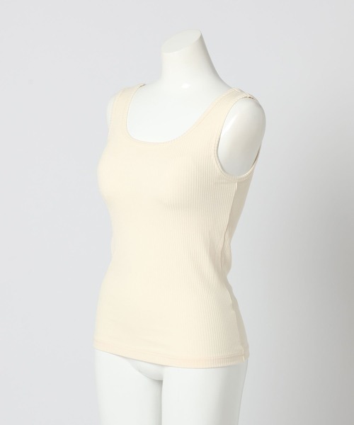 bijorie（ビジュリィ）の「【bijorie】吸湿発熱／カップ付き リブタンク／NEW BASIC series（インナーウェア/肌着・レディース・ブラック/ブラウン系・MEDIUM/LARGE/LG）」の8枚目の写真