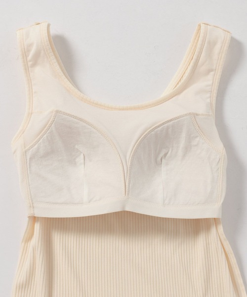 bijorie（ビジュリィ）の「【bijorie】吸湿発熱／カップ付き リブタンク／NEW BASIC series（インナーウェア/肌着・レディース・ブラック/ブラウン系・MEDIUM/LARGE/LG）」の11枚目の写真