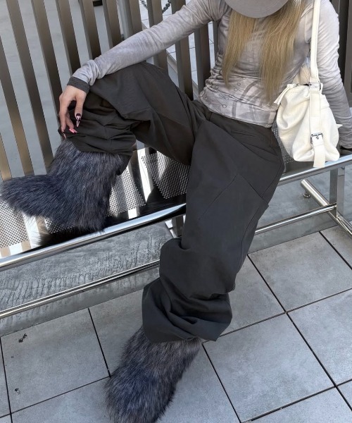 Never mind the XU / Chikashitsu+（ネバーマインド ザ エックスユー / チカシツプラス）の「【nmtc+】fur short boots / 【エヌエムティーシープラス】ファーショートブーツ（ブーツ・メンズ・グレー/ブラック・S/M/L）」の7枚目の写真